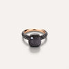 Pomellato Jewelry - Nudo 18k Rose Gold Obsidian and Black Diamond Pavé Classic Ring | Manfredi Jewels