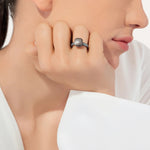 Pomellato Jewelry - Nudo 18k Rose Gold Obsidian and Black Diamond Pavé Classic Ring | Manfredi Jewels