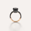 Pomellato Jewelry - Nudo 18k Rose Gold Obsidian and Black Diamond Pavé Classic Ring | Manfredi Jewels