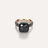 Pomellato Jewelry - Nudo 18k Rose Gold Obsidian and Black Diamond Pavé Maxi Ring | Manfredi Jewels