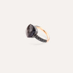 Pomellato Jewelry - Nudo 18k Rose Gold Obsidian and Black Diamond Pavé Maxi Ring | Manfredi Jewels