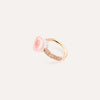 Pomellato Jewelry - Nudo 18K Rose Gold Quartz and Chalcedony with a Brown Diamond Pavé Classic Ring | Manfredi Jewels