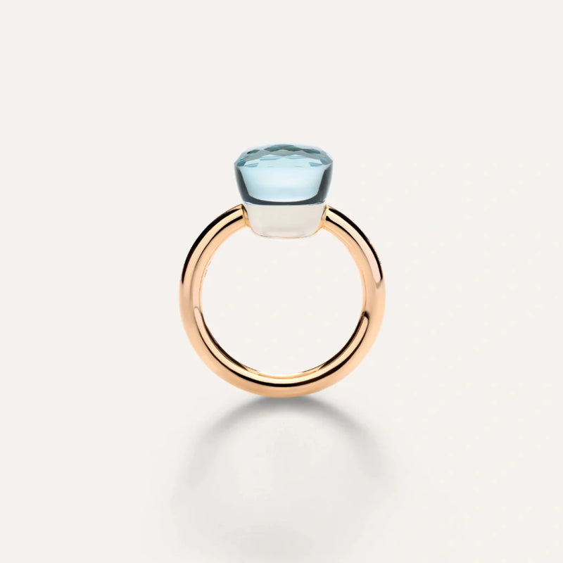 Pomellato Jewelry - Nudo 18K Rose Gold Sky Blue Topaz Classic Ring | Manfredi Jewels