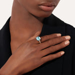 Pomellato Jewelry - Nudo 18K Rose Gold Sky Blue Topaz Classic Ring | Manfredi Jewels