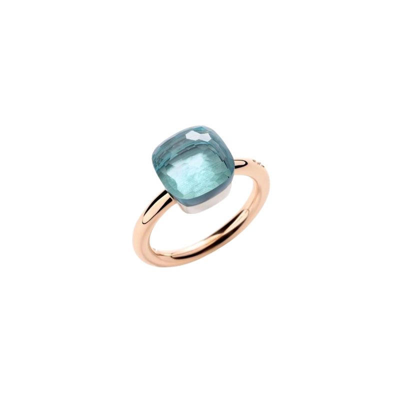 Pomellato Jewelry - Nudo 18K Rose Gold Sky Blue Topaz Classic Ring | Manfredi Jewels