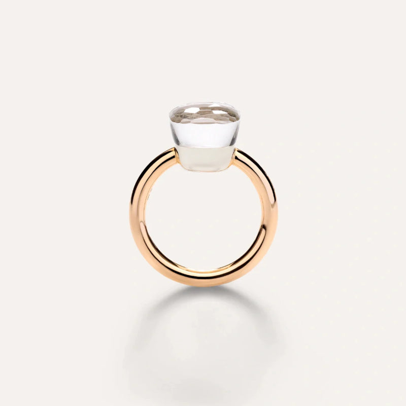 Pomellato Jewelry - Nudo 18K Rose Gold White Topaz Classic Ring | Manfredi Jewels