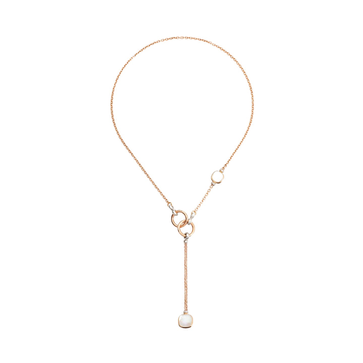 Pomellato Jewelry - Nudo 18K Rose Gold White Topaz & Mother of Pearl Diamond Necklace | Manfredi Jewels