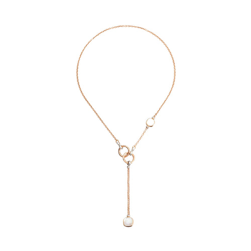 Pomellato Jewelry - Nudo 18K Rose Gold White Topaz & Mother of Pearl Diamond Necklace | Manfredi Jewels