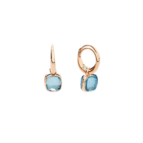 Pomellato Jewelry - Nudo 18K Rose Sky Blue Topaz Mini Earrings | Manfredi Jewels