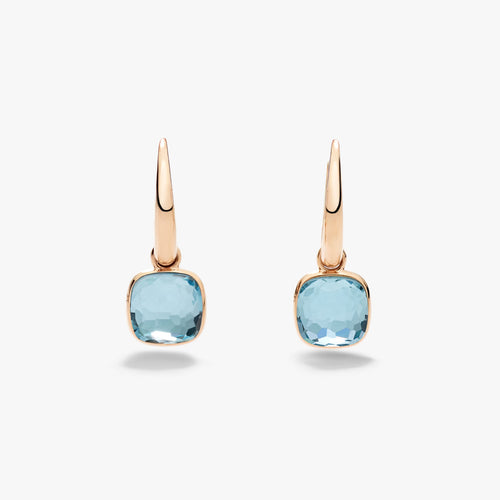 Pomellato Jewelry - Nudo 18K Rose Sky Blue Topaz Mini Earrings | Manfredi Jewels