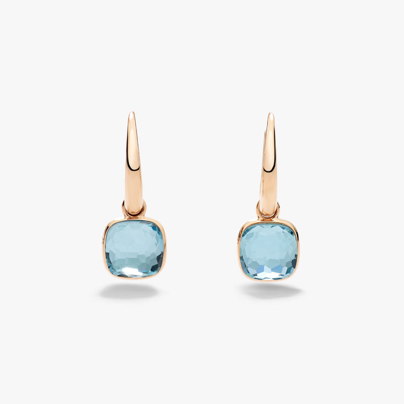 Pomellato Jewelry - Nudo 18K Rose Sky Blue Topaz Mini Earrings | Manfredi Jewels