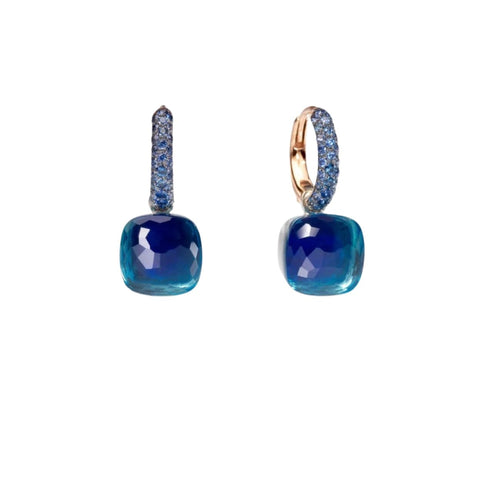 Pomellato Jewelry - Nudo Classic 18K Rose Gold Sapphires Earrings | Manfredi Jewels