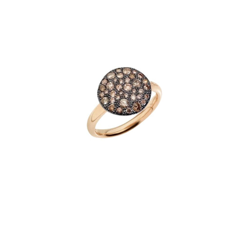 Pomellato Jewelry - Sabbia 18K Rose Gold Brown Diamond Pavé Ring | Manfredi Jewels