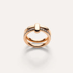 Pomellato Jewelry - Together 18K Rose Gold Brown Diamond Double Band Ring | Manfredi Jewels