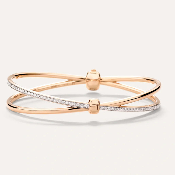 Pomellato Together 18k Rose Gold Diamond Bangle Bracelet - Jewelry ...