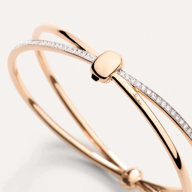 Pomellato Jewelry - Together 18K Rose Gold Diamond Bangle Bracelet | Manfredi Jewels