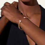 Pomellato Jewelry - Nudo 18K Rose Gold Diamond & London Blue Topaz Mini Bangle | Manfredi Jewels