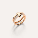 Pomellato Jewelry - Together 18K Rose Gold Diamond Double Band Ring | Manfredi Jewels