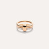 Pomellato Jewelry - Together 18K Rose Gold Diamond Double Band Ring | Manfredi Jewels