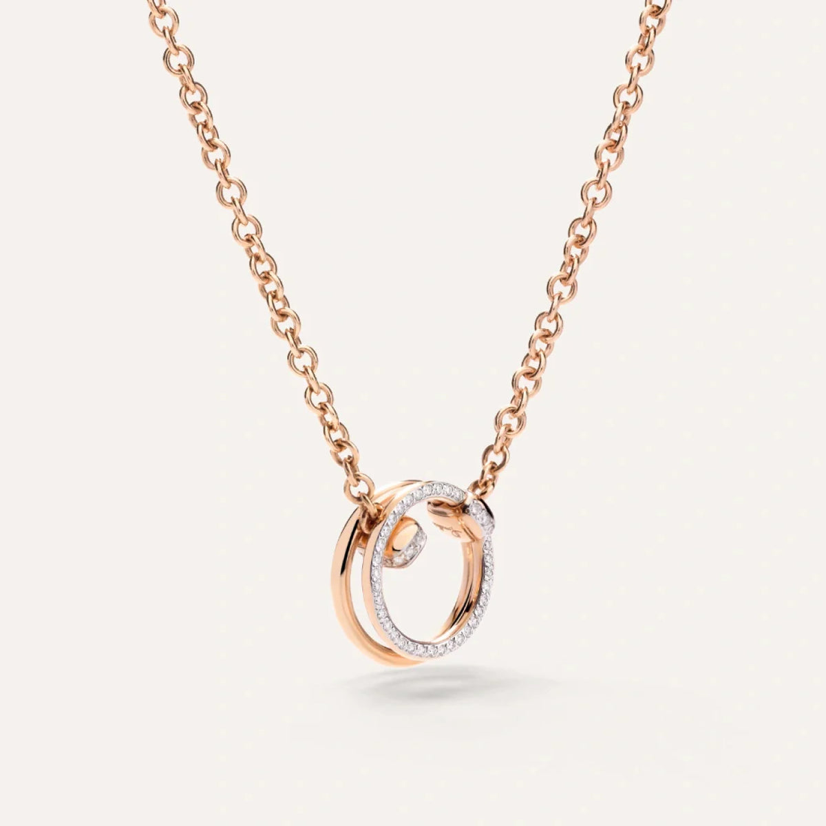 Pomellato Jewelry - Together 18K Rose Gold Diamond Pavé Pendant Necklace | Manfredi Jewels