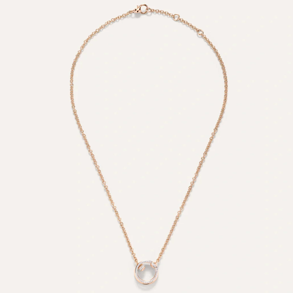Pomellato Jewelry - Together 18K Rose Gold Diamond Pavé Pendant Necklace | Manfredi Jewels
