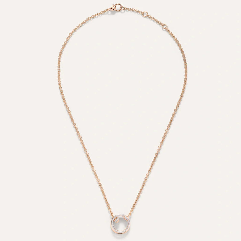 Pomellato Jewelry - Together 18K Rose Gold Diamond Pavé Pendant Necklace | Manfredi Jewels