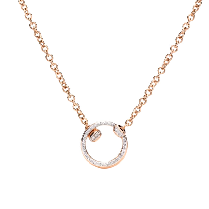 Pomellato Jewelry - Together 18K Rose Gold Diamond Pavé Pendant Necklace | Manfredi Jewels