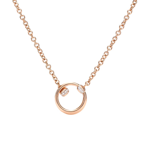 Together 18K Rose Gold Pendant Diamond Necklace