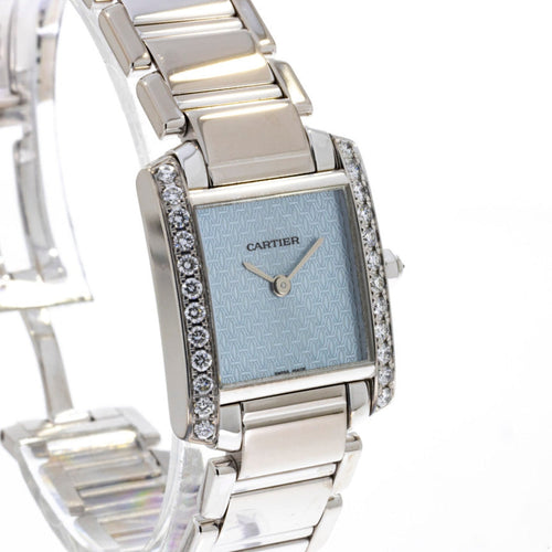 Pre-Owned Cartier Pre-Owned Watches - Tank Française Baby Blue Diamond Set | Manfredi Jewels