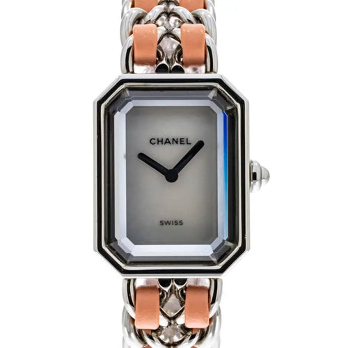 Pre-Owned Chanel Pre-Owned Watches - Chanel Premiere Iconic Chain Stainless Steel and Pink Leather | Manfredi Jewels