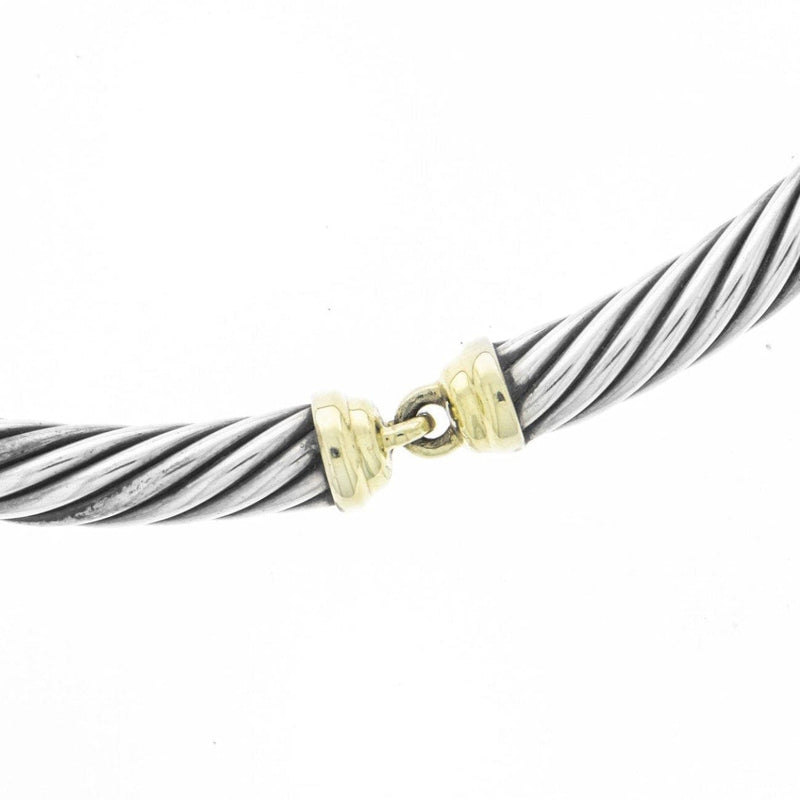 Pre - Owned David Yurman Estate Jewelry - Stainless Steel and 14K Yellow Gold Necklace | Manfredi Jewels