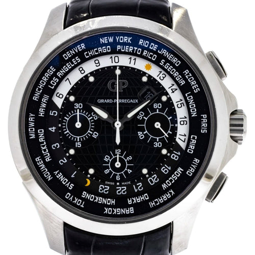 Pre-Owned Girard-Perregaux Pre-Owned Watches - Traveller WWTC Stainless Steel. | Manfredi Jewels
