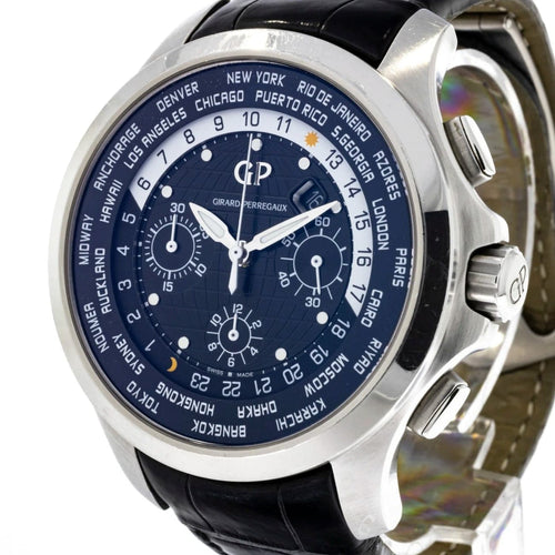 Pre-Owned Girard-Perregaux Pre-Owned Watches - Traveller WWTC Stainless Steel. | Manfredi Jewels