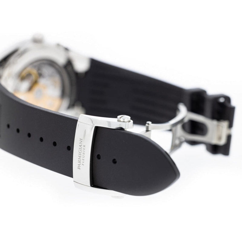 Pre - Owned Parmigiani Fleurier Watches - Tonda Black Dial Rubber Strap Steel | Manfredi Jewels