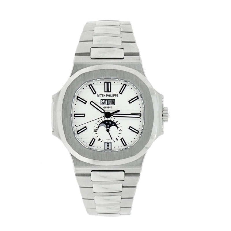 Pre - Owned Patek Philippe Watches - Nautilus Annual Calendar Moon Phase Stainless Steel 5726/1A - 010 | Manfredi Jewels