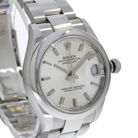 Rolex 31mm Datejust Silver Index Dial