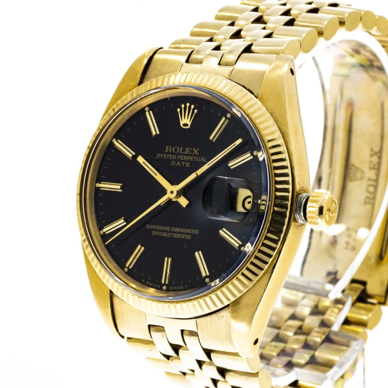 Pre - Owned Rolex Watches - Vintage Oyster Perpetual Date 34mm 14K Yellow Gold | Manfredi Jewels