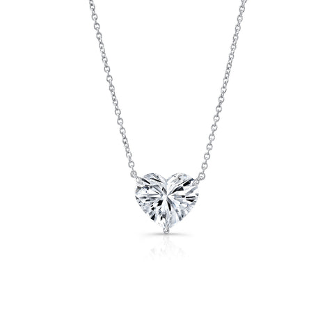 Heart Cut 6.03 ct Platinum Diamond Pendant Necklace