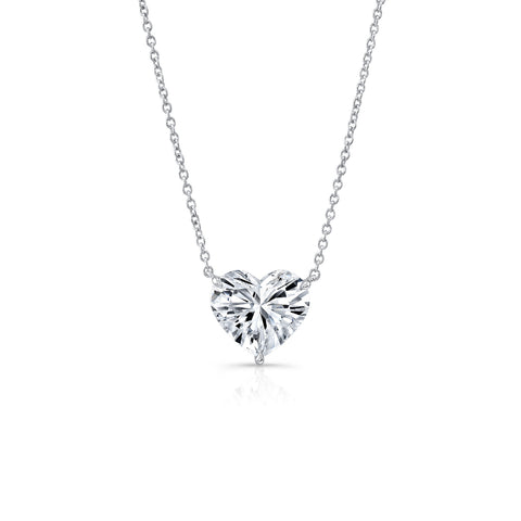 Heart Cut 6.03 ct Platinum Diamond Pendant Necklace