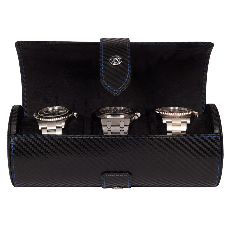 Rapport London Watch Box - Carbon Three Roll | Manfredi Jewels
