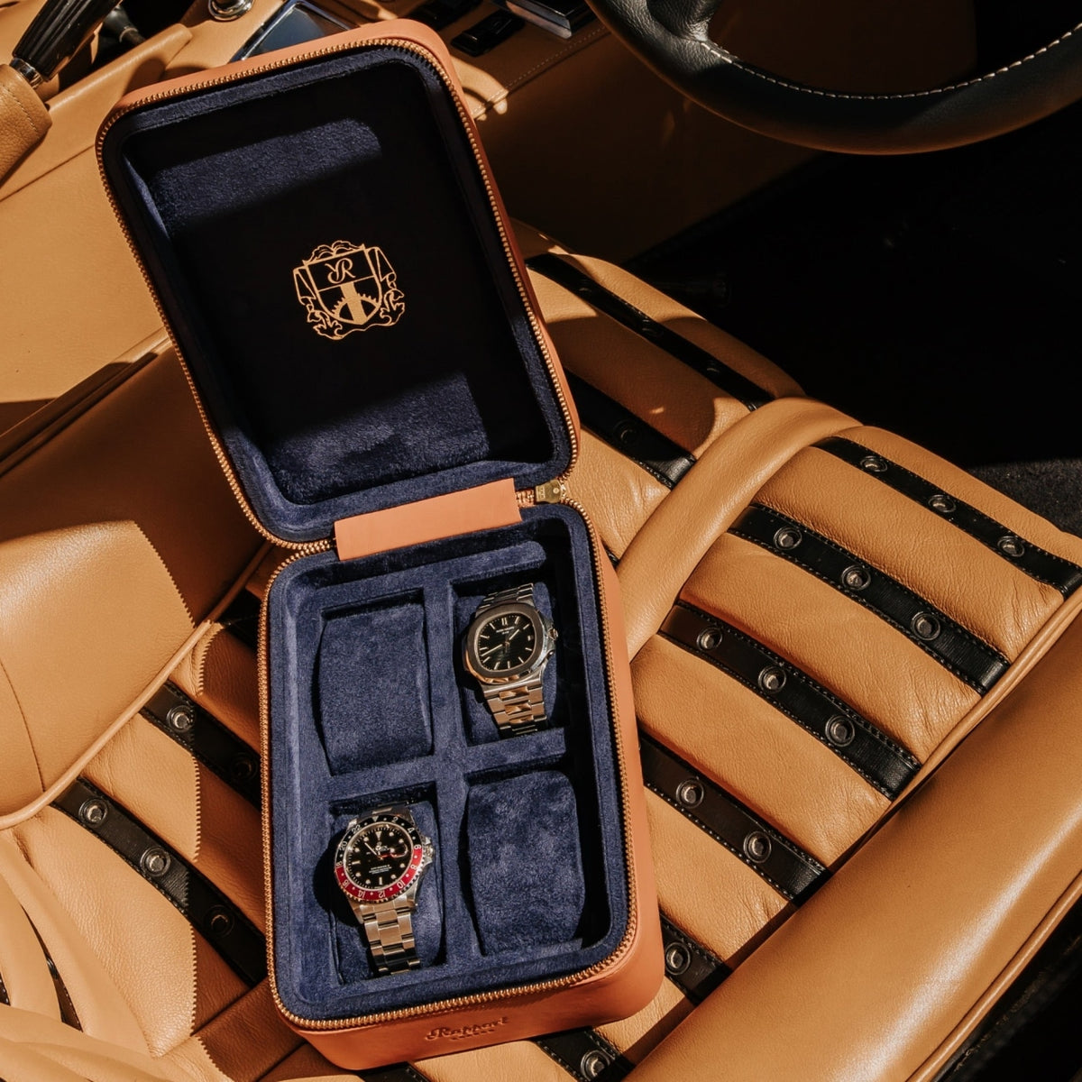 Rapport London Watch Box - Hyde Park Four Watch Zip Case | Manfredi Jewels