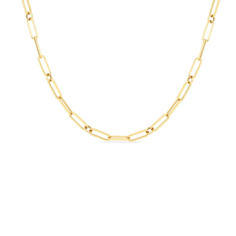 18K FINE PAPERCLIP LINK 17″CHAIN