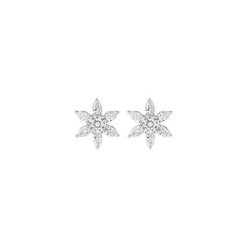 Roberto Coin Jewelry - Cento 18K White Gold Diamond Stelle Stud Earrings | Manfredi Jewels