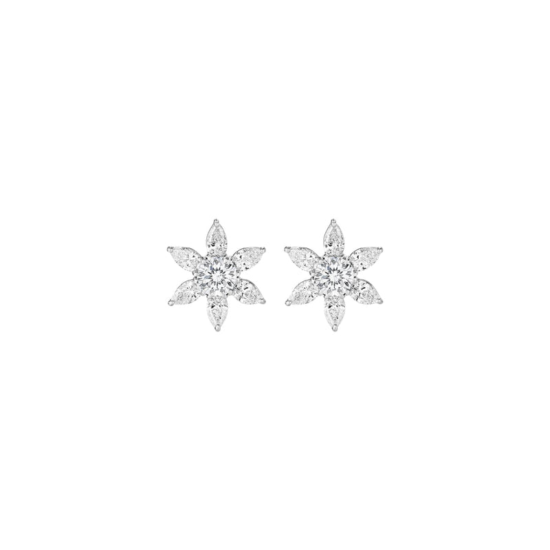 Roberto Coin Jewelry - Cento 18K White Gold Diamond Stelle Stud Earrings | Manfredi Jewels