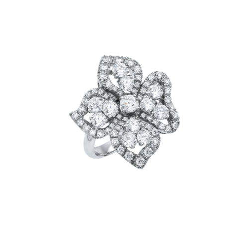 Roberto Coin Jewelry - Cento 18K White Gold Fiore Couture Diamond Ring | Manfredi Jewels