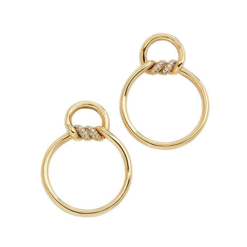 Roberto Coin Jewelry - Cialoma 18K Yellow Gold Diamond Accent Round Doorknocker Earrings | Manfredi Jewels