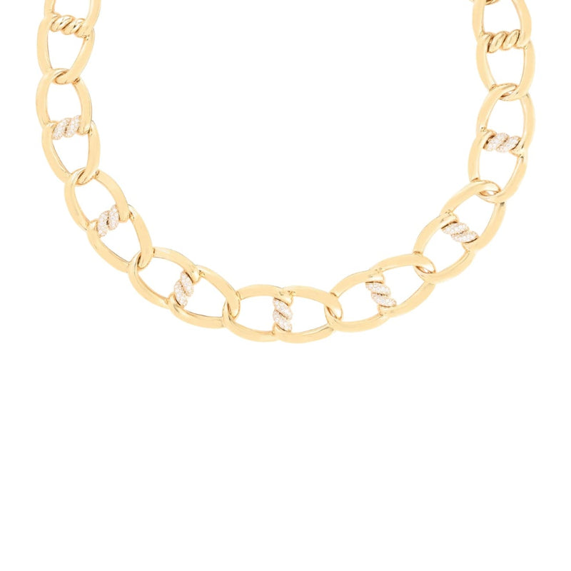 Roberto Coin Jewelry - Cialoma 18K Yellow Gold Diamond Knot Necklace | Manfredi Jewels