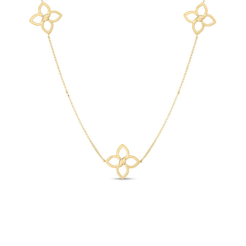 Cialoma 18K Yellow & White Gold Diamond Flower Long Necklace