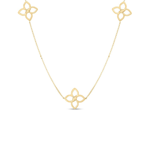 Cialoma 18K Yellow & White Gold Diamond Flower Long Necklace