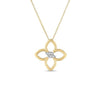 Roberto Coin Jewelry - Cialoma 18K Yellow/White Gold Small Diamond Flower Necklace | Manfredi Jewels